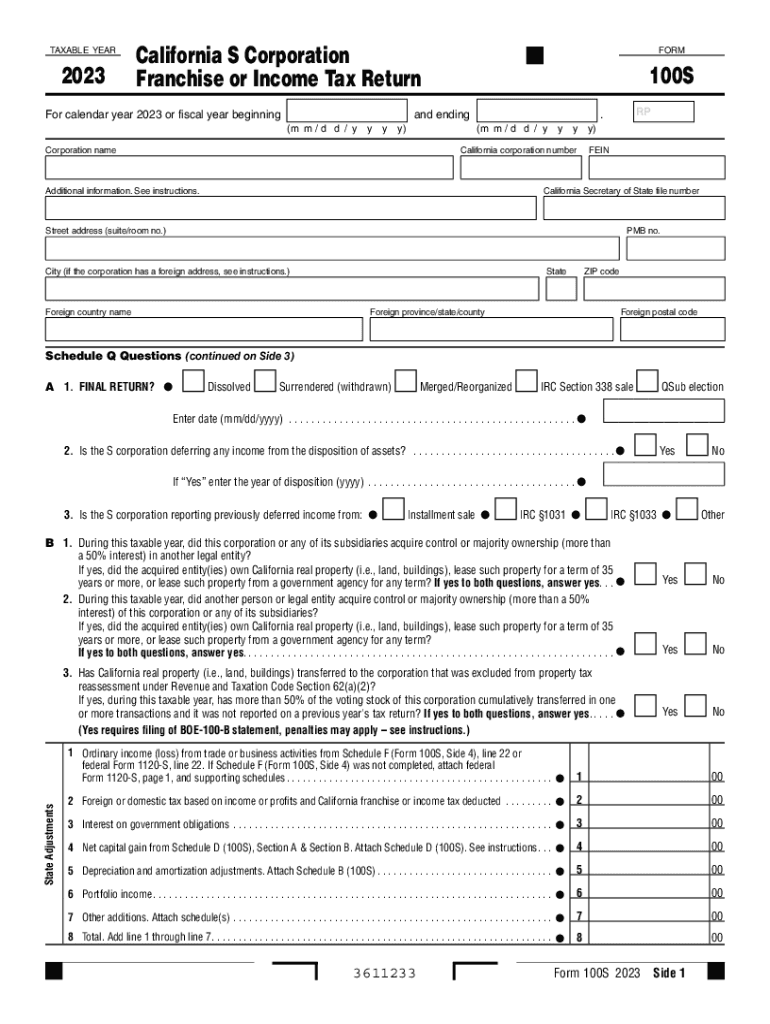 form 100 2023 Preview on Page 1