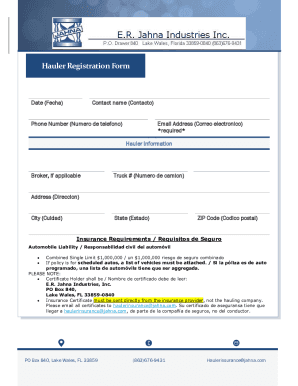 Fillable Online Hauler Registration Form Fax Email Print - pdfFiller