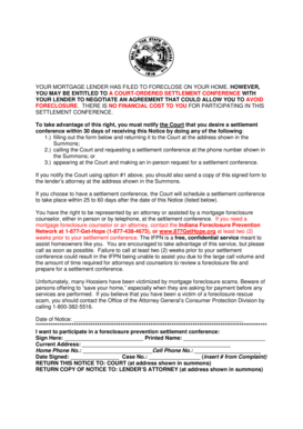 Foreclosure Prevention Settlement Conference Request