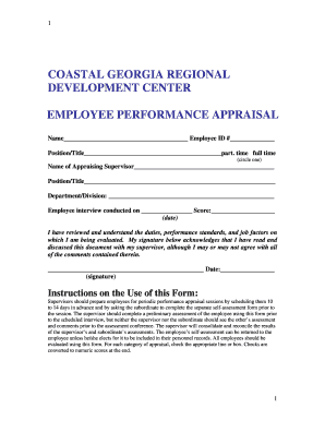 Employee Performance Appraisal Form