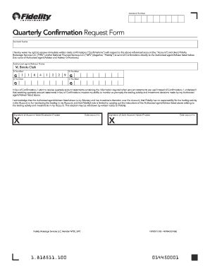 Fidelity Quarterly Confirmation Request Form