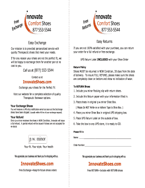 Shoe Return and Exchange Form