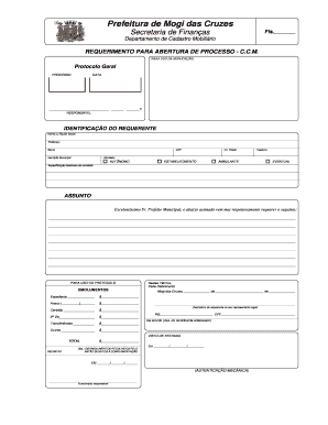 Requerimento para abertura de processo - C.C.M.