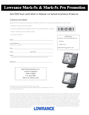 Lowrance Mark-5x Rebate Form