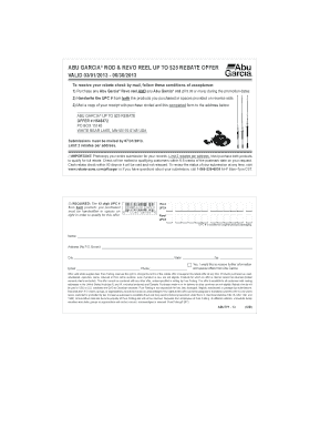 Abu Garcia Rod and Reel Rebate Form