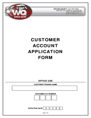 Customer Account Application Form