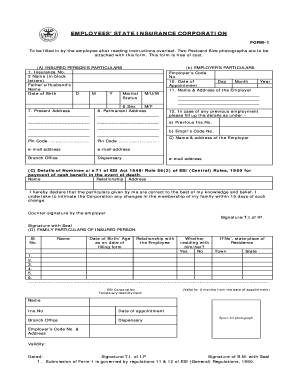 Employee Insurance Form 1
