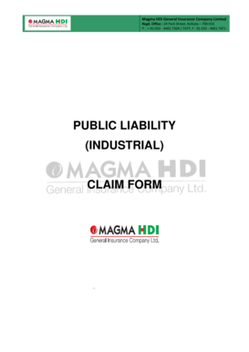 Public Liability Industrial Claim Form