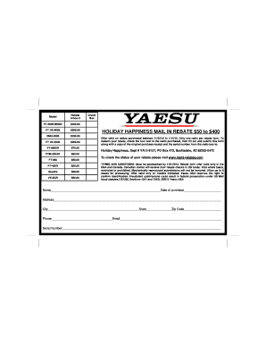 Holiday Happiness Mail In Rebate Form