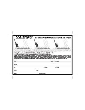 Yaesu Holiday Rebate Form