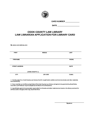 Cook County Law Library Card Application