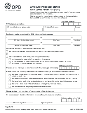 What is an affidavit of marital status?