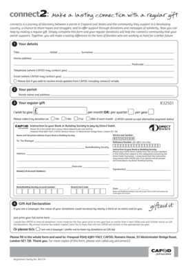 CAFOD Connect2 Regular Gift Form