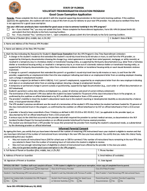 Good Cause Exemption Application - Early Learning Coalition of ...