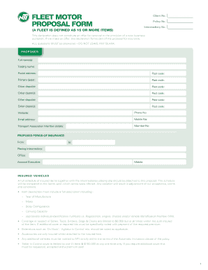 Fleet Motor Insurance Proposal Form