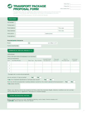 Commercial Motor Insurance Proposal Form