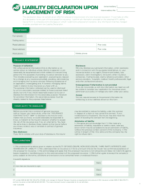 NTI Liability Declaration Form
