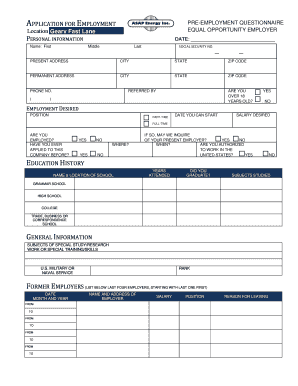 Employment Application Form