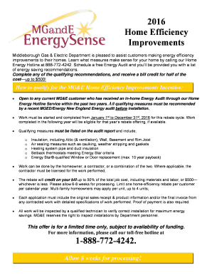 MG&E Home Efficiency Improvements Rebate Form