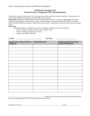Job Hazard Assessment and PPE Recommendation