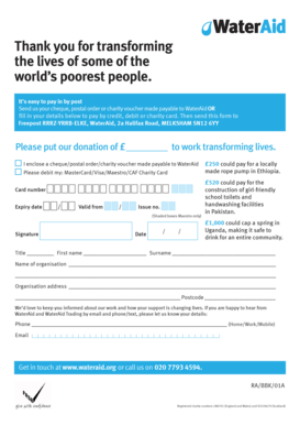 WaterAid Donation Form