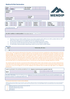 Medical & Risk Declaration Form