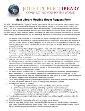 Joliet Public Library Meeting Room Request Form