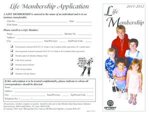 Life Membership Application