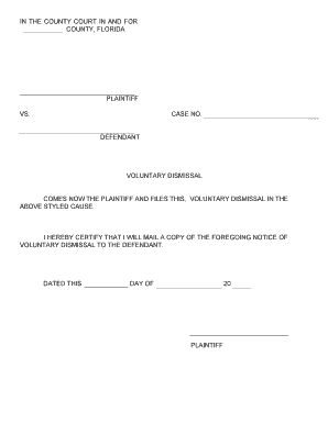 Voluntary Dismissal Notice