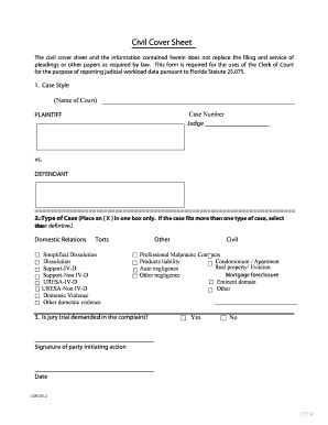 Civil Cover Sheet