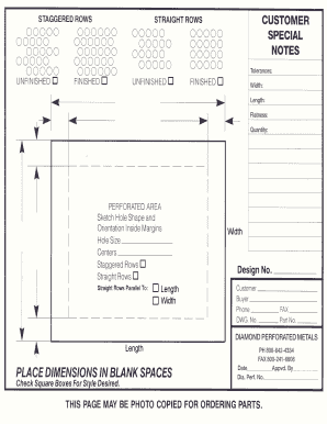 Perforated Metal Order Form