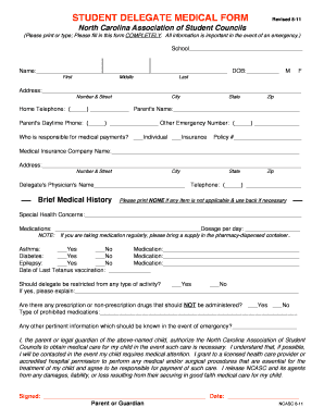 Student Delegate Medical Form