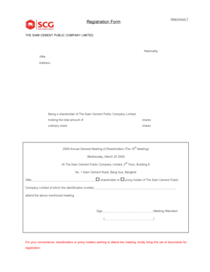 Shareholder Registration Form