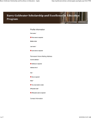 Barry Goldwater Scholarship Application