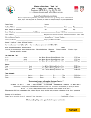 Client Patient Registration Form