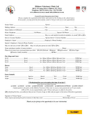 Client Patient Registration Form