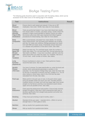 BioAge Testing Form