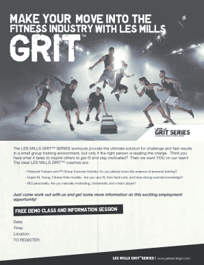 LES MILLS GRIT Coach Application Form