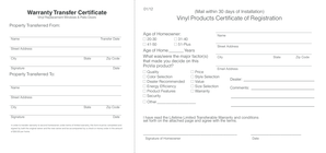 Vinyl Replacement Windows Warranty Transfer Certificate