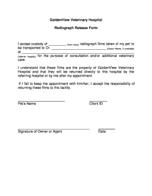 Radiograph Release Form