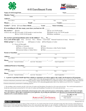 4-H Enrollment and Medical Consent Form