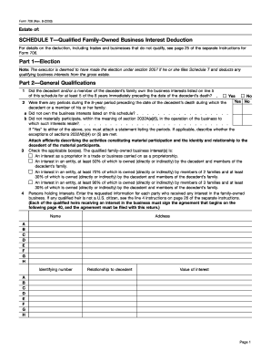 Form 706 Schedule T - Qualified Family-Owned Business Interest Deduction
