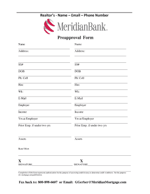 Mortgage Preapproval Form