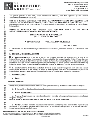 Colorado Exclusive Right-to-Buy Contract