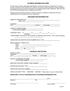 Payment Information Form