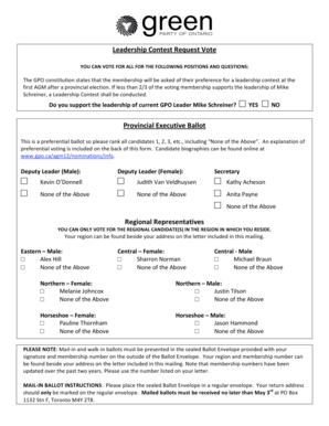 Leadership Contest Vote