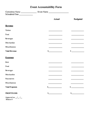 Event Accountability Form