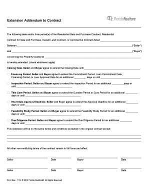 Extension Addendum to Contract