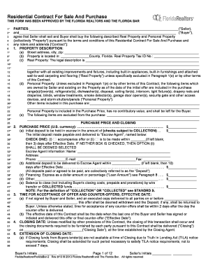 Florida Residential Contract For Sale And Purchase