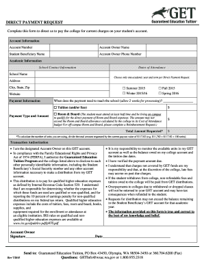 Direct Payment Request for College Tuition